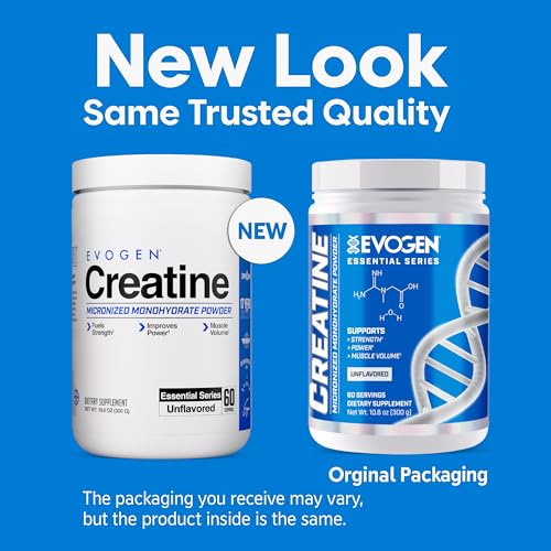 Evogen Creatine Monohydrate Powder - Micronized for Men & Women | Pure Strength & Recovery Supplement | Unflavored 60 Servings