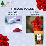 Bliss of Earth 100% Pure Natural Hibiscus Powder (100g) for Hair Growth & Anti-Aging Skin