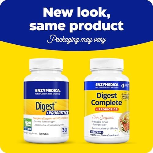 Enzymedica Digest Basic + Probiotics: Superior Digestive Support (30 Capsules)