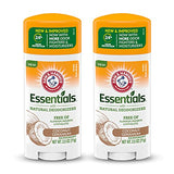 ARM & HAMMER Essentials Deodorant - Coconut Geranium - Aluminum-Free, Paraben-Free, Phthalate-Free - 2.5oz (Pack of 2)