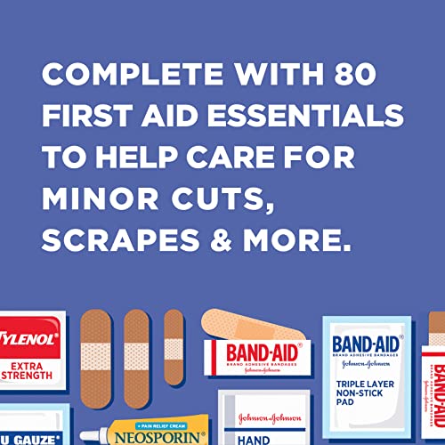 Band-Aid Johnson & Johnson Travel First Aid Kit - 80 Piece Emergency Kit