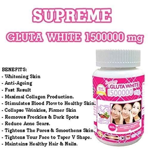 Supreme White Glutathione & Collagen Anti-Aging Softgels, 30 Count
