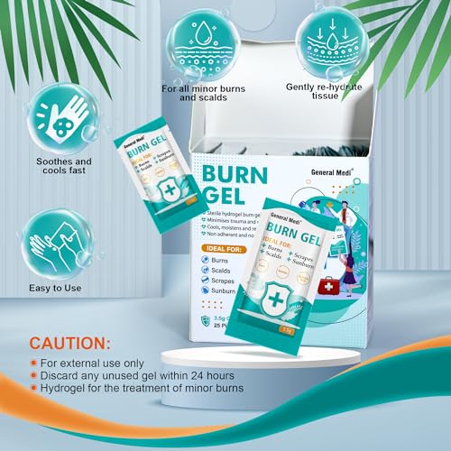 General Medi Cooling Burn Gel Packets - 25 Count First Aid Care