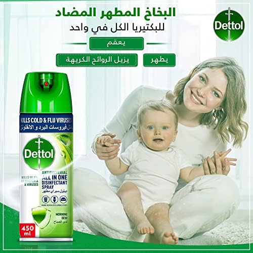 Dettol Multi-Purpose Disinfectant Spray (450ml) - Morning Dew Scent