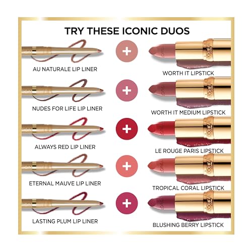 L'Oréal Paris Color Riche Satin Lipstick 262 Fresh as a Rose, Hydrating Lip Care, 1 Count