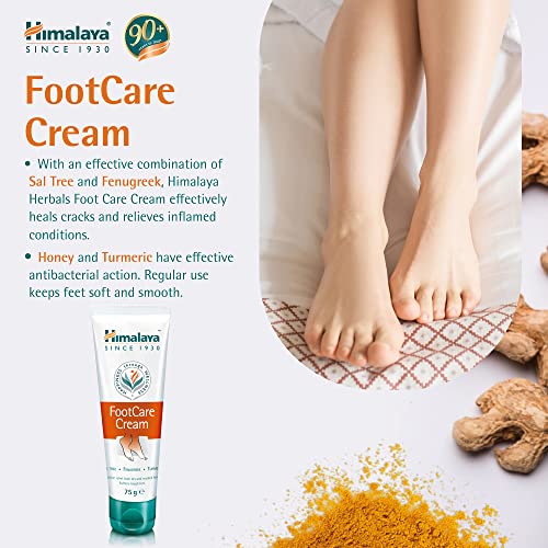 Himalaya Herbals Foot Care Cream for Dry and Cracked Heels - Antiseptic and Moisturizing Formula, 75g