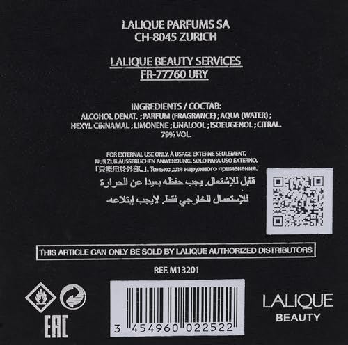 Lalique Encre Noire EDT for Men - 100ml