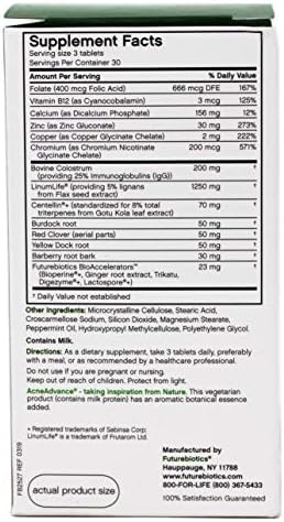 FutureBiotics Acne Advance with Colostrum: 90 Vegetarian Tablets for Clear Skin