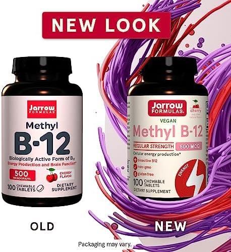 Jarrow Formulas Methyl B-12: 500mcg Cherry Lozenges (100 Pieces)