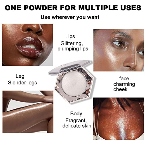 Pearl White Shimmer Glitter Highlighter - Silver Glitter Face Illuminator for Radiant Glow