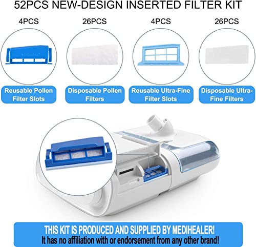 Medihealer 52-Piece CPAP Filter Kit for DreamStation 1 - Pollen, Ultra-Fine & Assembled Filters