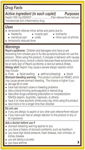 Bayer Extra Strength Aspirin 500mg - 100 Tablets