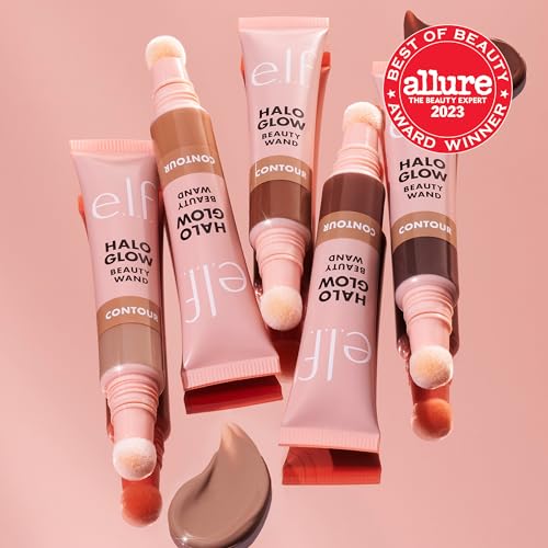 e.l.f. Halo Glow Contour Beauty Wand - Liquid Contour for Naturally Shaped Look | Buildable, Vegan & Cruelty-Free, Fair/Light, 10 ml