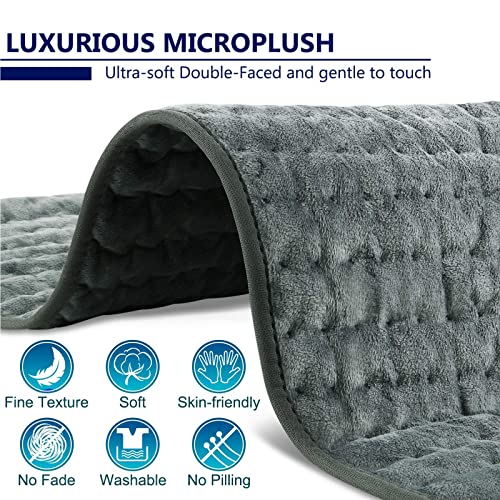 Ponicozy Electric Heating Pad - Back Pain Relief, Flannel, 10 Heat Settings