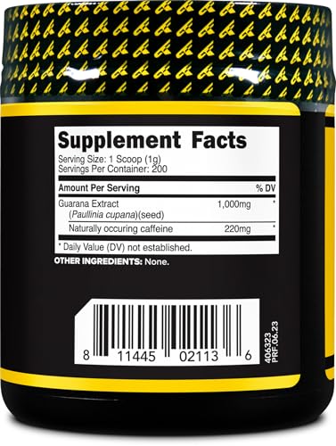 Pure Primaforce Guarana Powder 200g Unflavored - Natural Energy Boost, 200 Servings