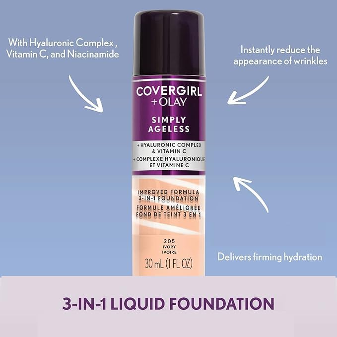 CoverGirl & Olay Simply Ageless 3-in-1 Liquid Foundation: Matte Finish
