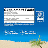 Organic Saw Palmetto Supplement 1000mg, 120 Vegetarian Capsules, Gluten Free