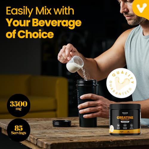 Valeo Creatine Monohydrate Powder 300g (85 Servings) | Micronized & Pure for Muscle Growth & Recovery