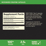 Optimum Nutrition Creatine 2500 Caps - 200 Capsules for Muscle Support & Performance