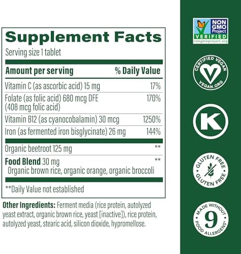 MegaFood Blood Builder Iron Supplement - 90 Tablets