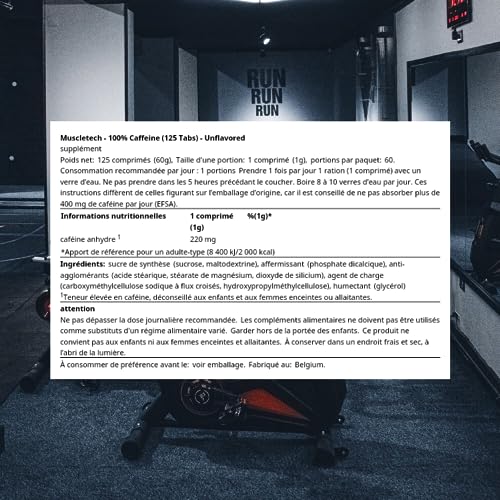 Muscletech Platinum Caffeine - 125 Tablets (220mg per serving)