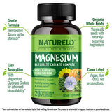 NATURELO Magnesium Glycinate Complex 200mg with Organic Vegetables - 240 Capsules