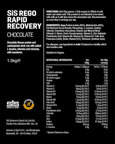 Science in Sport Rego Rapid Recovery Powder - Chocolate, 1.5kg