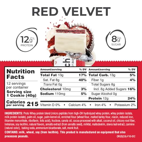 Power Crunch Protein Wafer Bars, Red Velvet, 1.4 Ounce (12 Count)