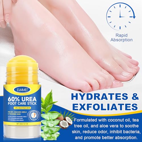 60% Urea Cream Stick with 2% Salicylic Acid - Maximum Strength Callus Remover 1.4oz