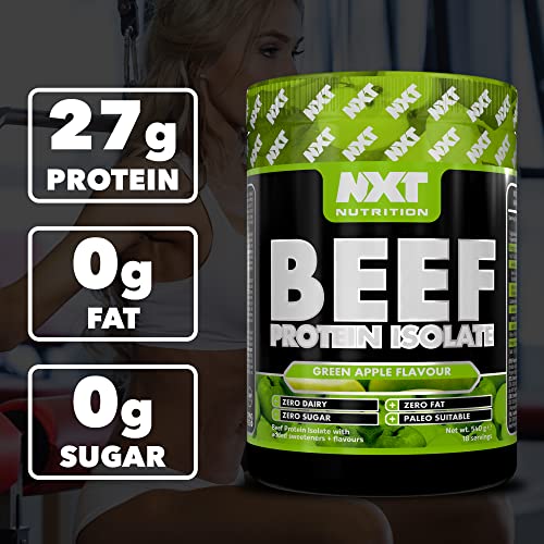 NXT Beef Protein Isolate 540g Green Apple - High Protein Dairy-Free Keto Friendly