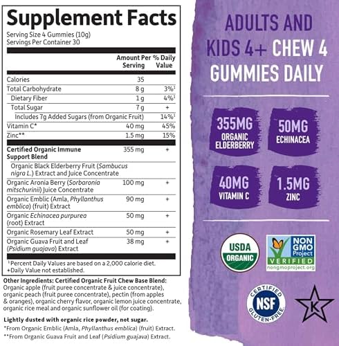 Garden of Life MyKind Organics Elderberry Immune Support Gummies - 120 Vegan Gummies