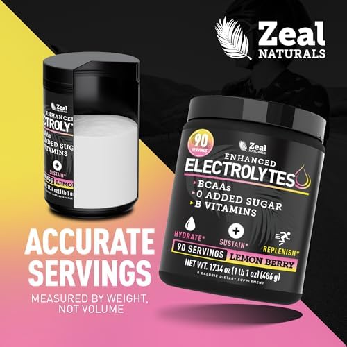 Zeal Electrolyte Powder - Lemon Berry Flavor | 90 Servings | Zero Sugar Hydration & Recovery