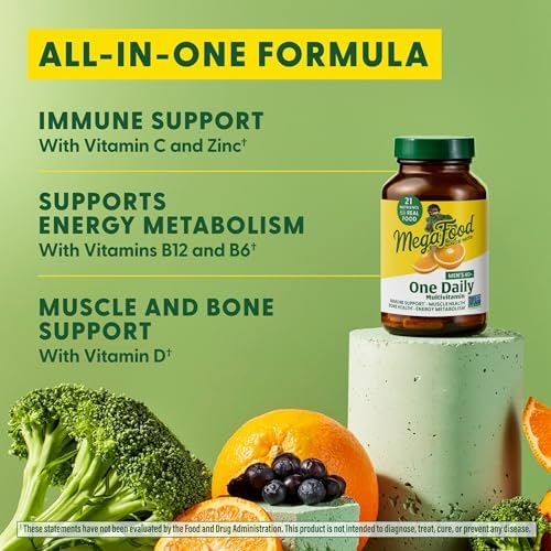 MegaFood Men Over 40 One Daily - Iron-Free Multivitamin - 90 Tablets