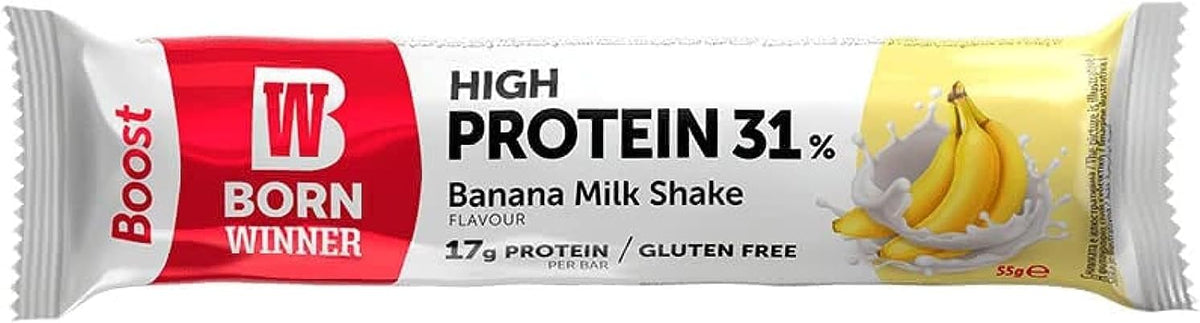BORN Winner Boost High Protein Bar - Banana Milkshake Flavor, 55g
