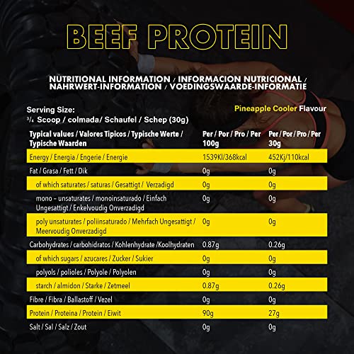 NXT Nutrition Beef Protein Isolate 1.8kg Pineapple Flavor - 27g Protein Per Serving Dairy Free
