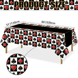 4 Pcs Black Casino Poker Tablecloths (Rectangular)