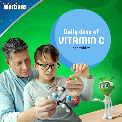 Martians ImmuneActive Kids Vitamin C Chewables - Cherry Flavor 60 Tablets Vegan