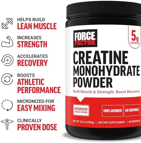 Force Factor Creatine Monohydrate: Muscle Growth & Strength Booster