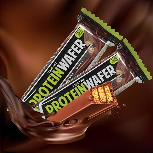 Laperva 15% Protein Chocolate Wafers – Gluten-Free, No Added Sugar, High Protein Snack, 25 Wafers per Box