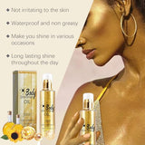 Gold Body Shimmer Oil - Illuminating Glitter Lotion for All Skin Types