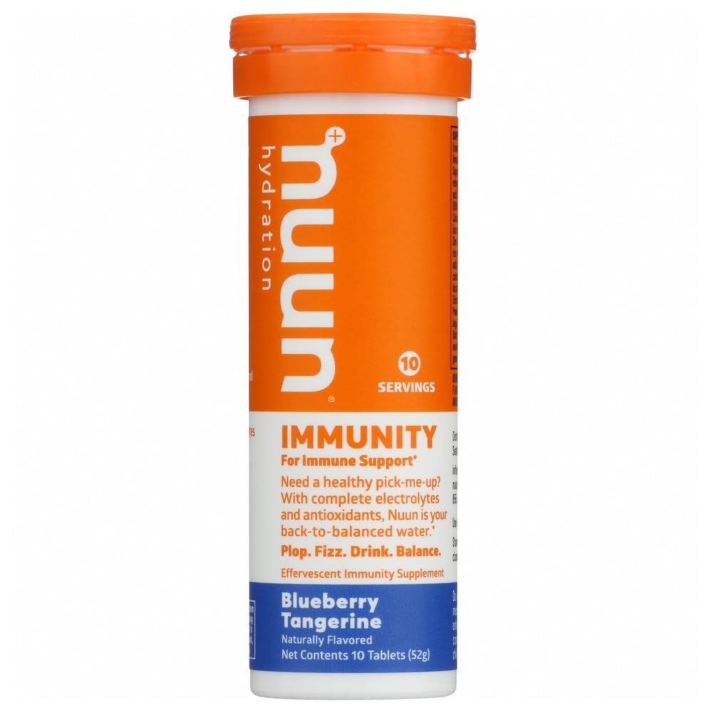 Nuun Immunity Blueberry Tangerine Hydration Tablets | Enhanced Electrolytes | 3-Pack of 10 Tabs