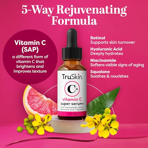 TruSkin Vitamin C Super Serum with Niacinamide, Retinol & Hyaluronic Acid - Anti-Aging & Brightening