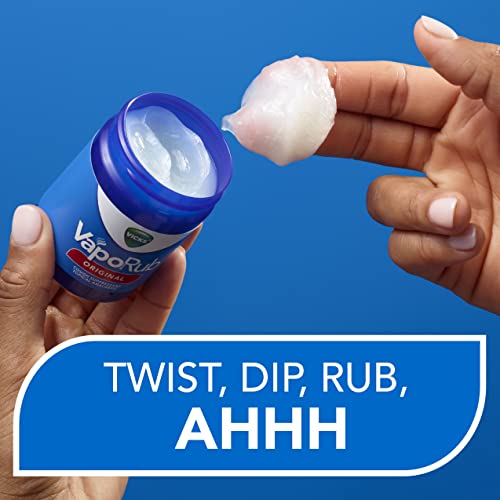 Vicks VapoRub Medicated Chest Rub Ointment - Cough, Cold & Pain Relief (3-Pack)