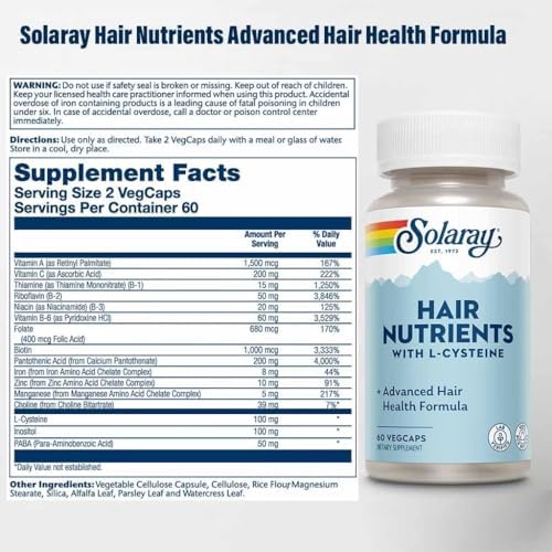 Solaray Hair Nutrient, 60 Vegetable Capsules