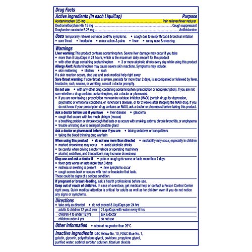 Vicks NyQuil Cold & Flu Relief LiquiCaps (48 Count) - Nighttime Multi-Symptom