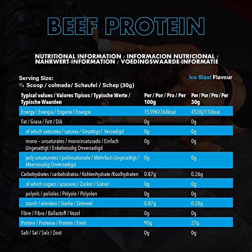 NXT Nutrition Beef Protein Isolate Powder - Ice Blast - 1.8kg - Dairy & Gluten Free - Paleo, Keto Friendly - High Amino Acids