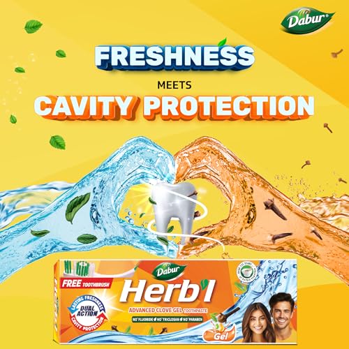 Dabur Herbal Advanced Clove Gel Toothpaste for Cavity Protection - 150g