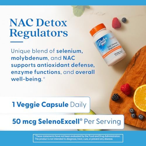 Doctors Best Nac Detox Regulators With Seleno Excell Non Gmo Vegetarian Gluten Soy Free 180 Veggie Caps 180count