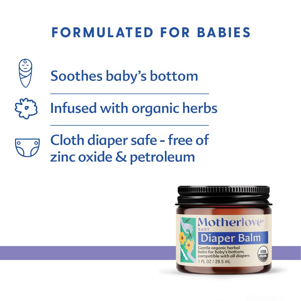 Motherlove Organic Diaper Balm with Antifungal & Antibacterial Herbs (1 oz)