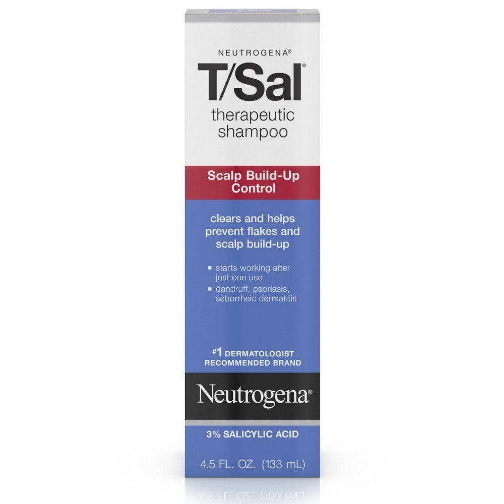 Neutrogena T/Sal Therapeutic Shampoo for Scalp Build-Up Control - Salicylic Acid Scalp Treatment for Dandruff, Psoriasis & Seborrheic Dermatitis Relief - 4.5 fl. oz (Pack of 5)